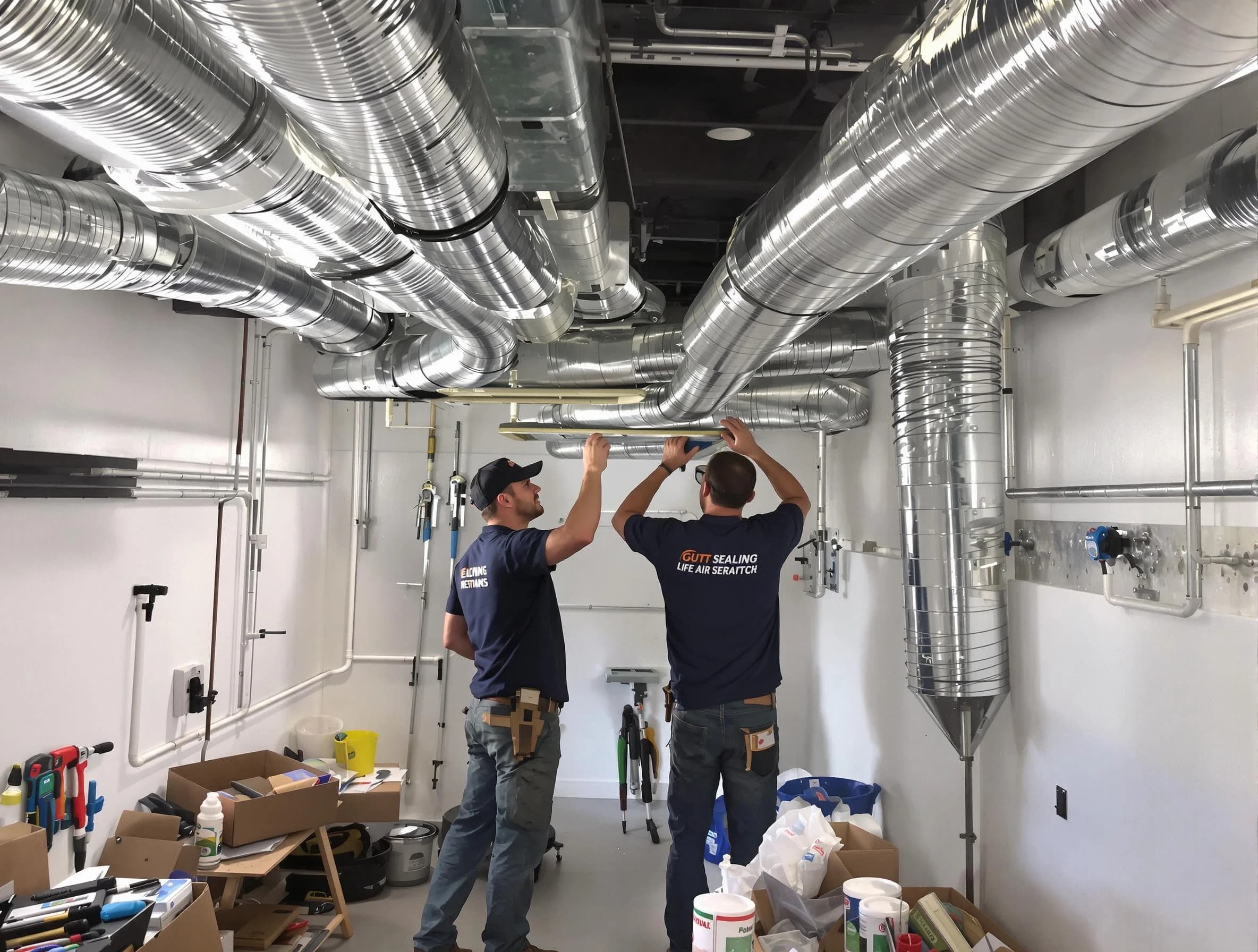 Haverhill Air Duct Cleaning technician applying professional duct sealing solutions in Haverhill