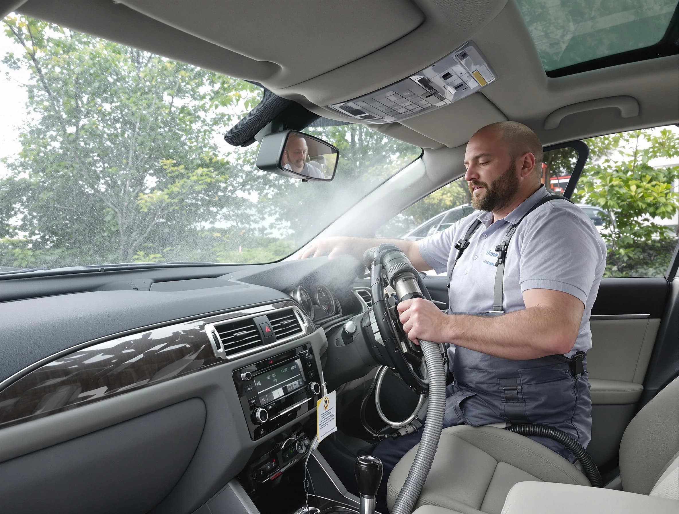 Haverhill Air Duct Cleaning specialist performing professional car duct cleaning in Haverhill