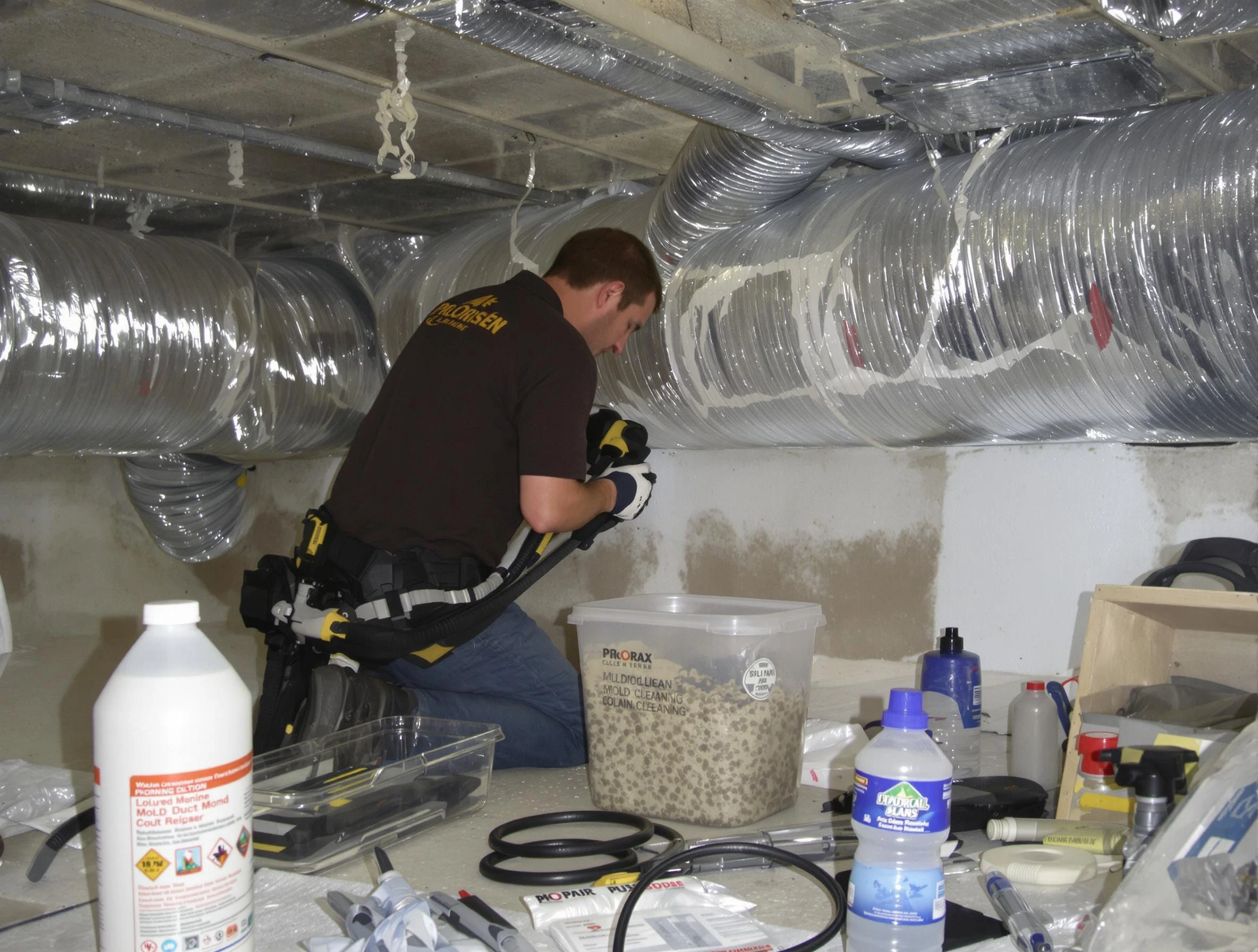 Haverhill Air Duct Cleaning specialist performing professional mold removal from air ducts in Haverhill