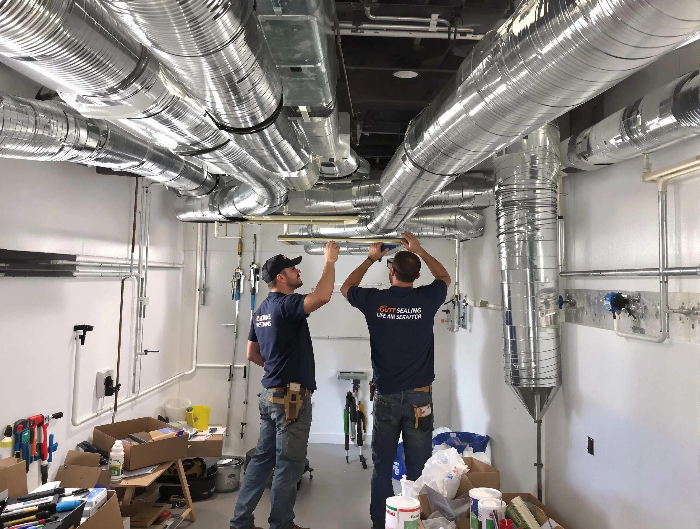 Haverhill Air Duct Cleaning technician applying professional duct sealing solutions in Haverhill